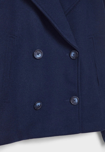 Women’s Cropped Double-Breasted Coat - Boxy Short Jacket