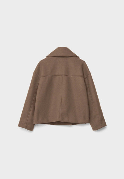 Women’s Cropped Double-Breasted Coat - Boxy Short Jacket