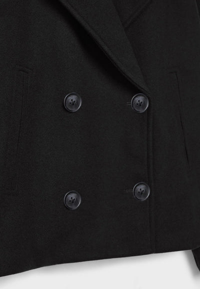 Women’s Cropped Double-Breasted Coat - Boxy Short Jacket