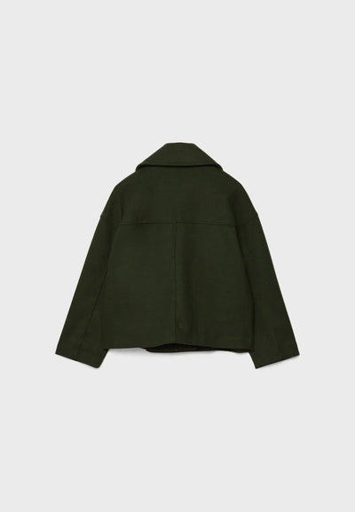 Women’s Cropped Double-Breasted Coat - Boxy Short Jacket