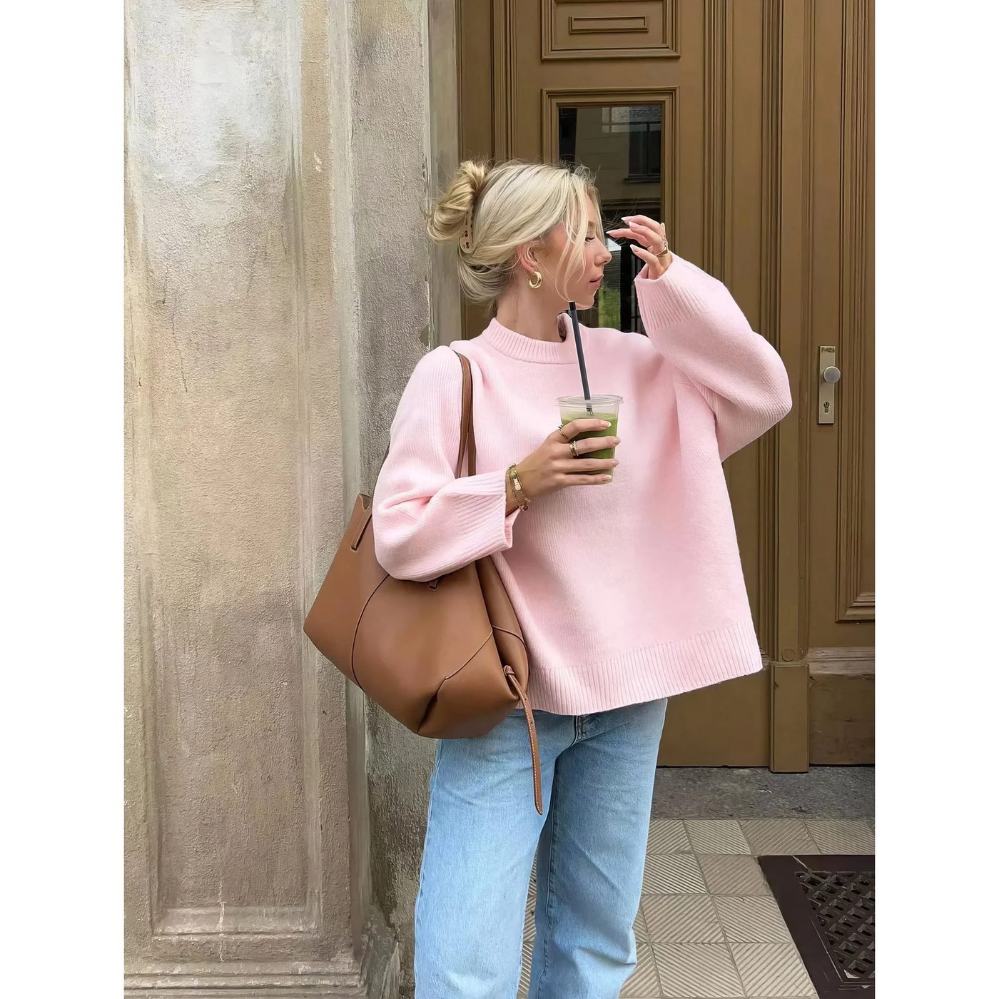 Women’s Oversized Knit Sweater – Relaxed Everyday Pullover