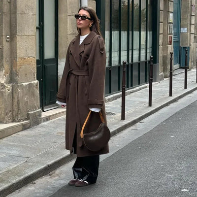 Women’s Wool-Blend Belted Trench Coat