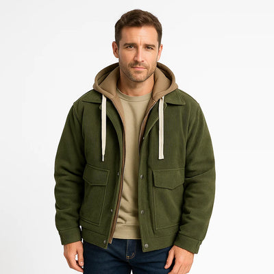 Men's Zip-Up Hooded Jacket | Outerwear