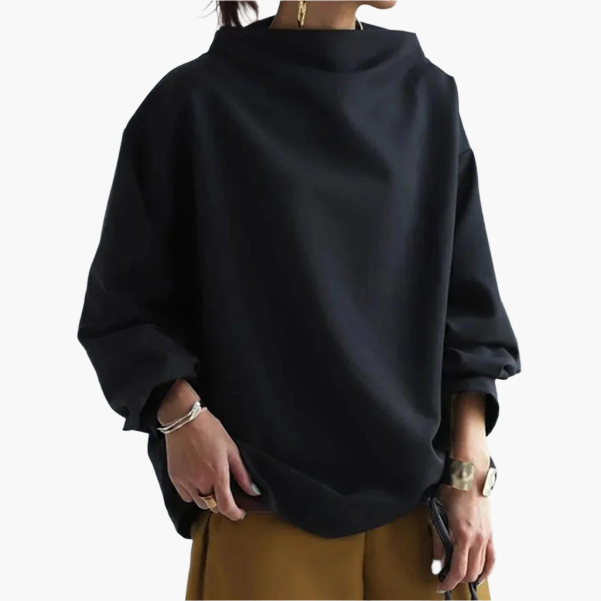 Dam Tröja Oversize Elegant Långärmad Pullover för Vardagsbruk och Fest
