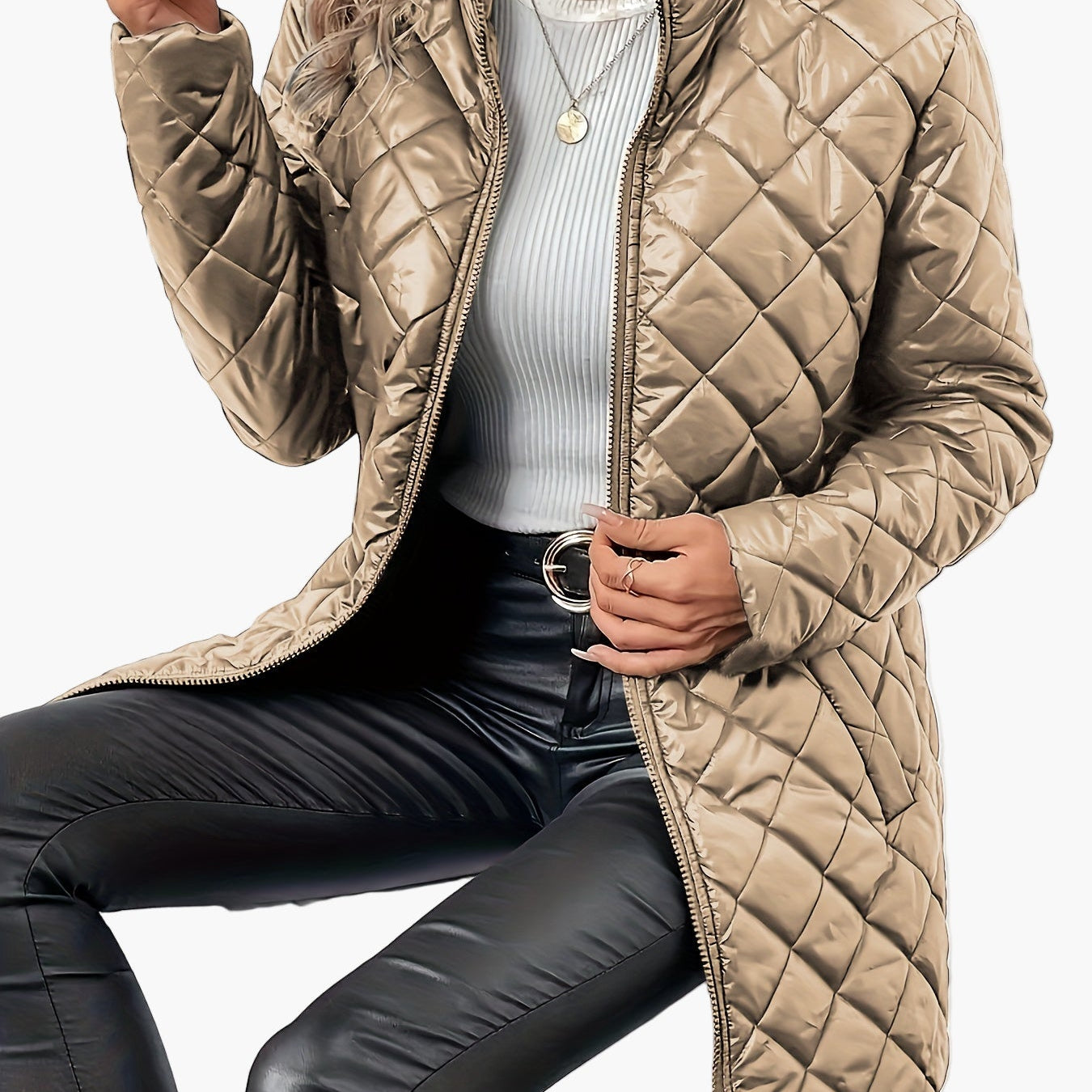 Dam quiltad vardagsjacka med elegant design – perfekt för höst och vinter