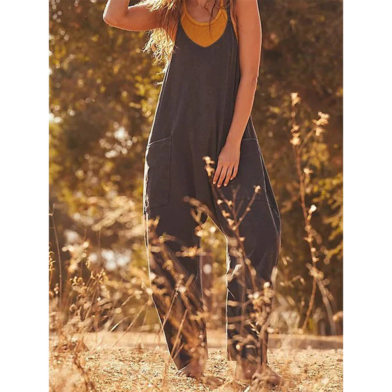 Anna – Jumpsuit med dragkedjefickor