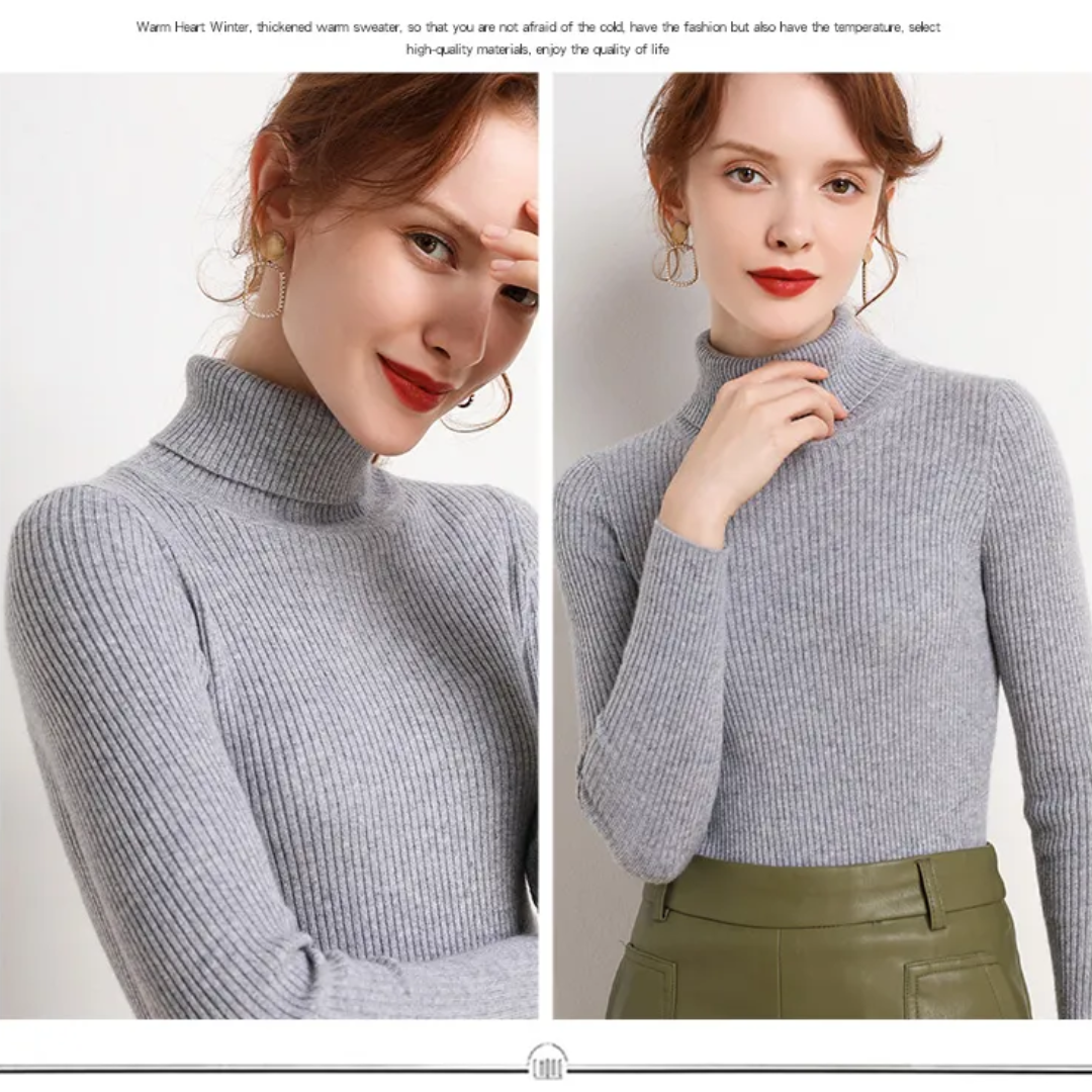 Violet | Winter-Ready Cashmere Turtleneck Sweater