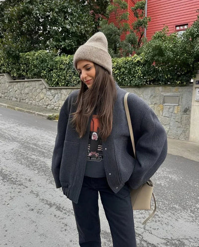 Women’s Wool-Blend Oversized Jacket