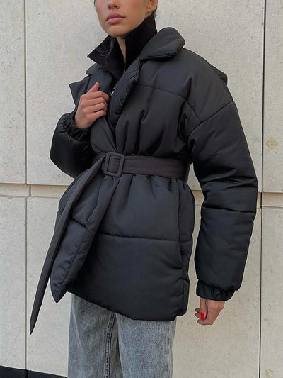Tailored Belted Puffer Coat