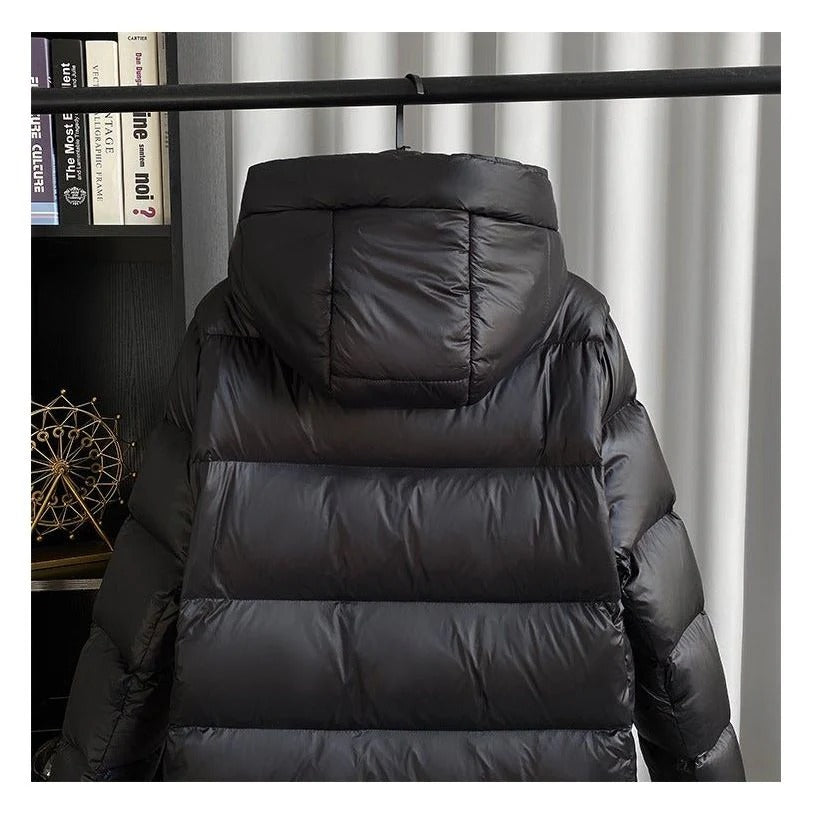 Women’s Long Puffer Coat - Hooded Quilted Winter Outerwear