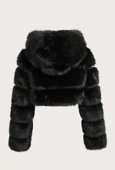 Women’s Faux Fur Coat - Cropped Glamorous Outerwear