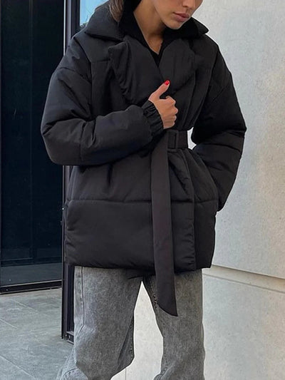 Tailored Belted Puffer Coat