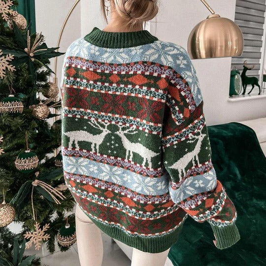 Women’s Christmas Sweater - Festive Oversized Knit Pullover