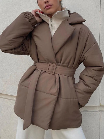 Tailored Belted Puffer Coat