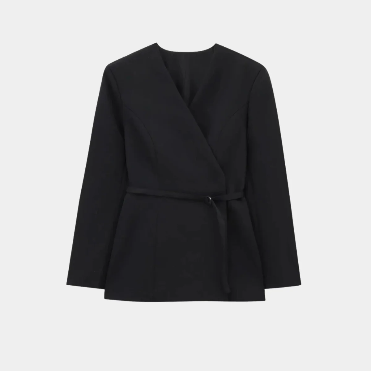 Women’s Wrap Blazer Jacket – Long Sleeve Belted Tailored Fit