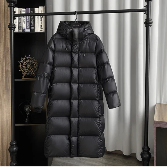 Women’s Long Puffer Coat - Hooded Quilted Winter Outerwear