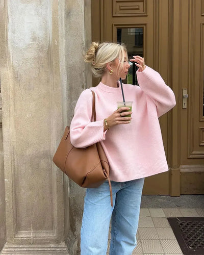 Oversized Relaxed Knit Sweater - Everyday Minimalist Essential