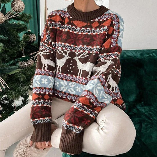 Women’s Christmas Sweater - Festive Oversized Knit Pullover
