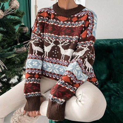 Women’s Christmas Sweater - Festive Oversized Knit Pullover