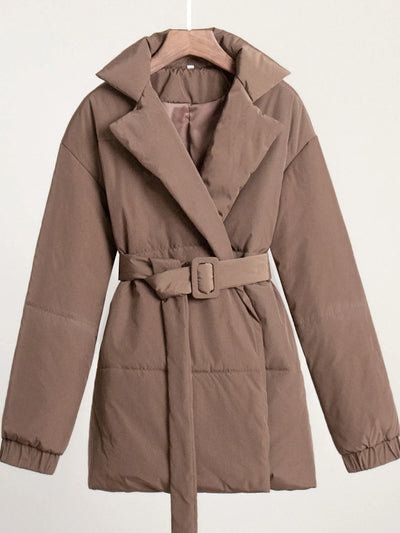 Tailored Belted Puffer Coat