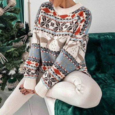 Women’s Christmas Sweater - Festive Oversized Knit Pullover