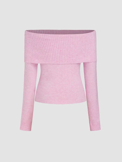 Chic Off-Shoulder Knit Sweater