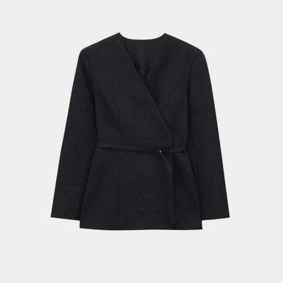 Women’s Wrap Blazer Jacket – Long Sleeve Belted Tailored Fit