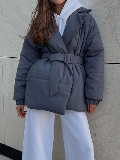 Tailored Belted Puffer Coat