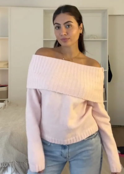 Chic Off-Shoulder Knit Sweater