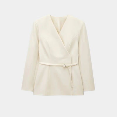 Women’s Wrap Blazer Jacket – Long Sleeve Belted Tailored Fit