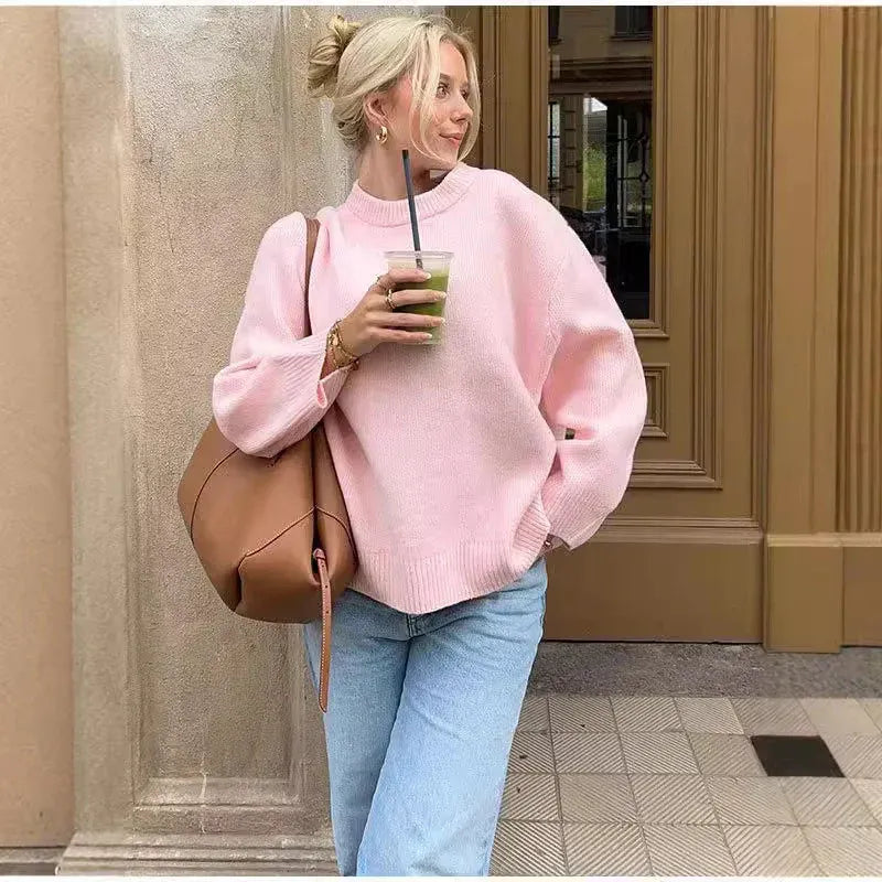 Oversized Relaxed Knit Sweater - Everyday Minimalist Essential