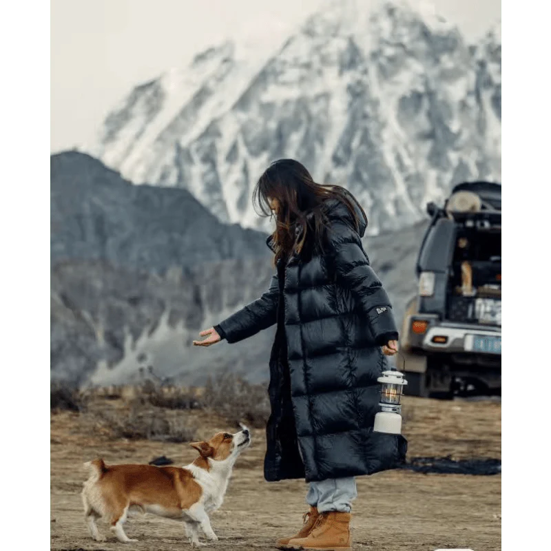 Women’s Long Puffer Coat - Hooded Quilted Winter Outerwear