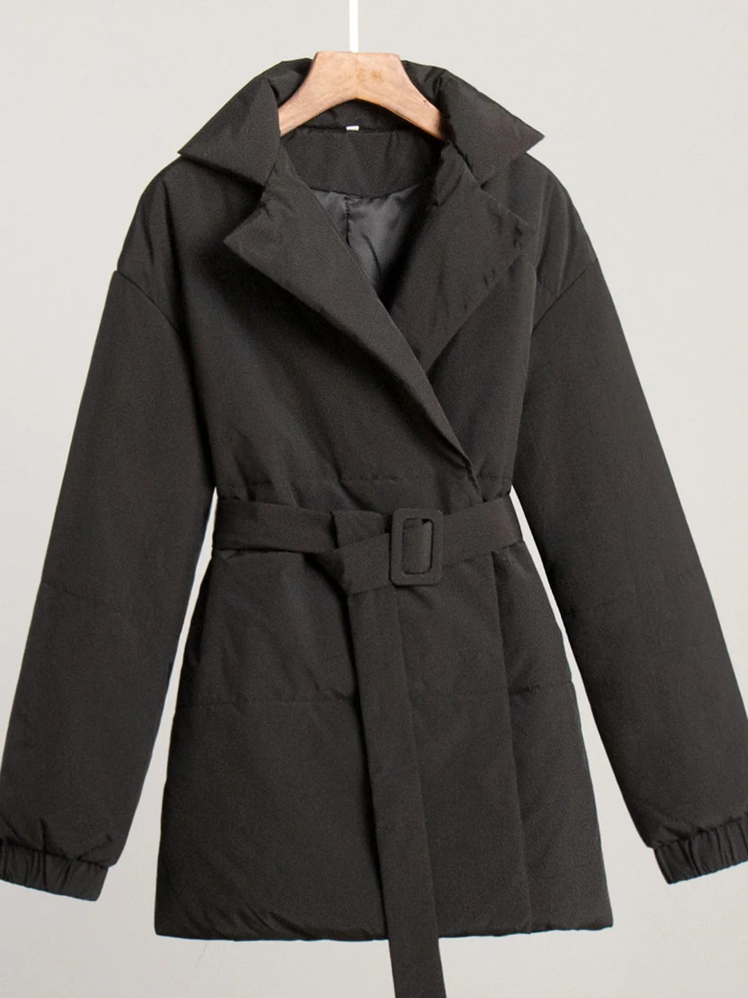 Tailored Belted Puffer Coat