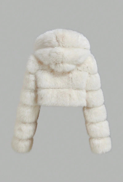 Women’s Faux Fur Coat - Cropped Glamorous Outerwear