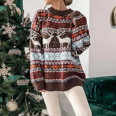 Women’s Christmas Sweater - Festive Oversized Knit Pullover