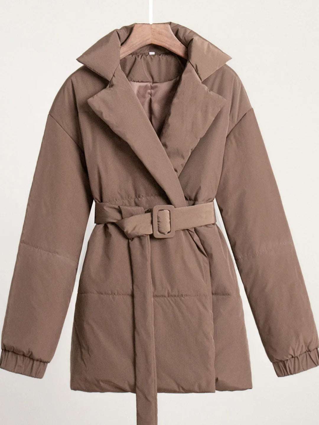 Tailored Belted Puffer Coat