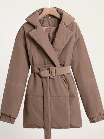 Tailored Belted Puffer Coat