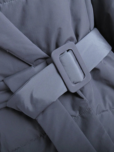 Tailored Belted Puffer Coat