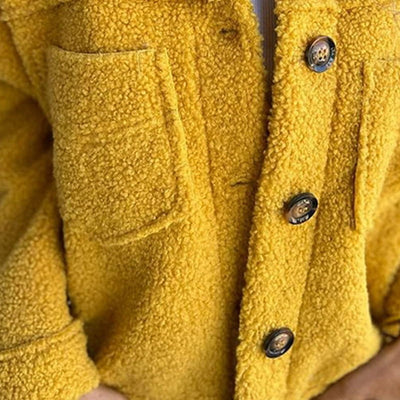 Women’s Sherpa Button-Up Jacket - Casual Warm Outerwear