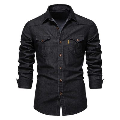Stretch Cotton Denim Shirt - Logan