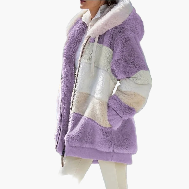 Damjacka med huva och dragkedja – Trendig vinterjacka för vardag och fritid